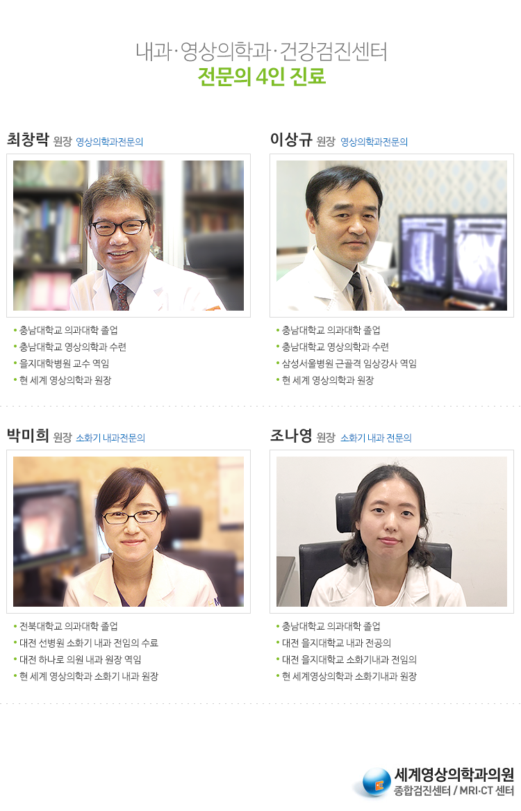 세계영상의학과, 의료진소개
